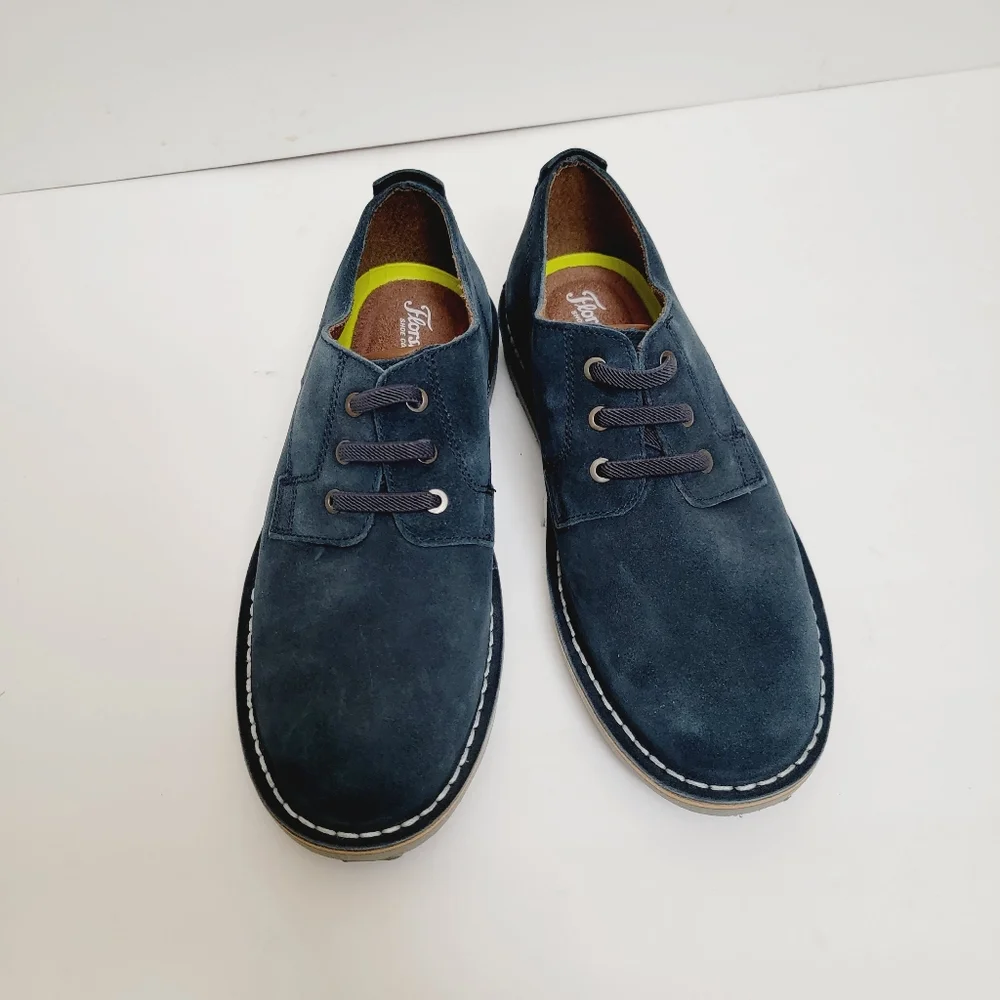 FLORSHEIM velvet Lace dress shoes in Suede Blue